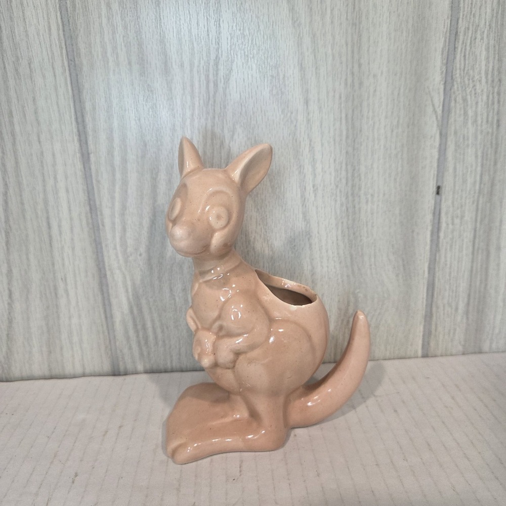 Pink Kangaroo With Joey Planter Succulent Vintage Ceramic Planter
